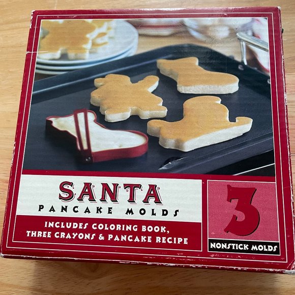 Santa 3 Nonstick Pancake Molds Santa, Sled, Stocking - Picture 1 of 4